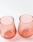 Handblown Hammered Blush Drinking Glass - Set of 4