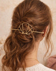 Arnava Shell Brass Hair Pin Slide with Stick