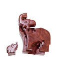 Mom and Baby Elephant Wooden Puzzle Box