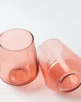 Handblown Hammered Blush Drinking Glass - Set of 4