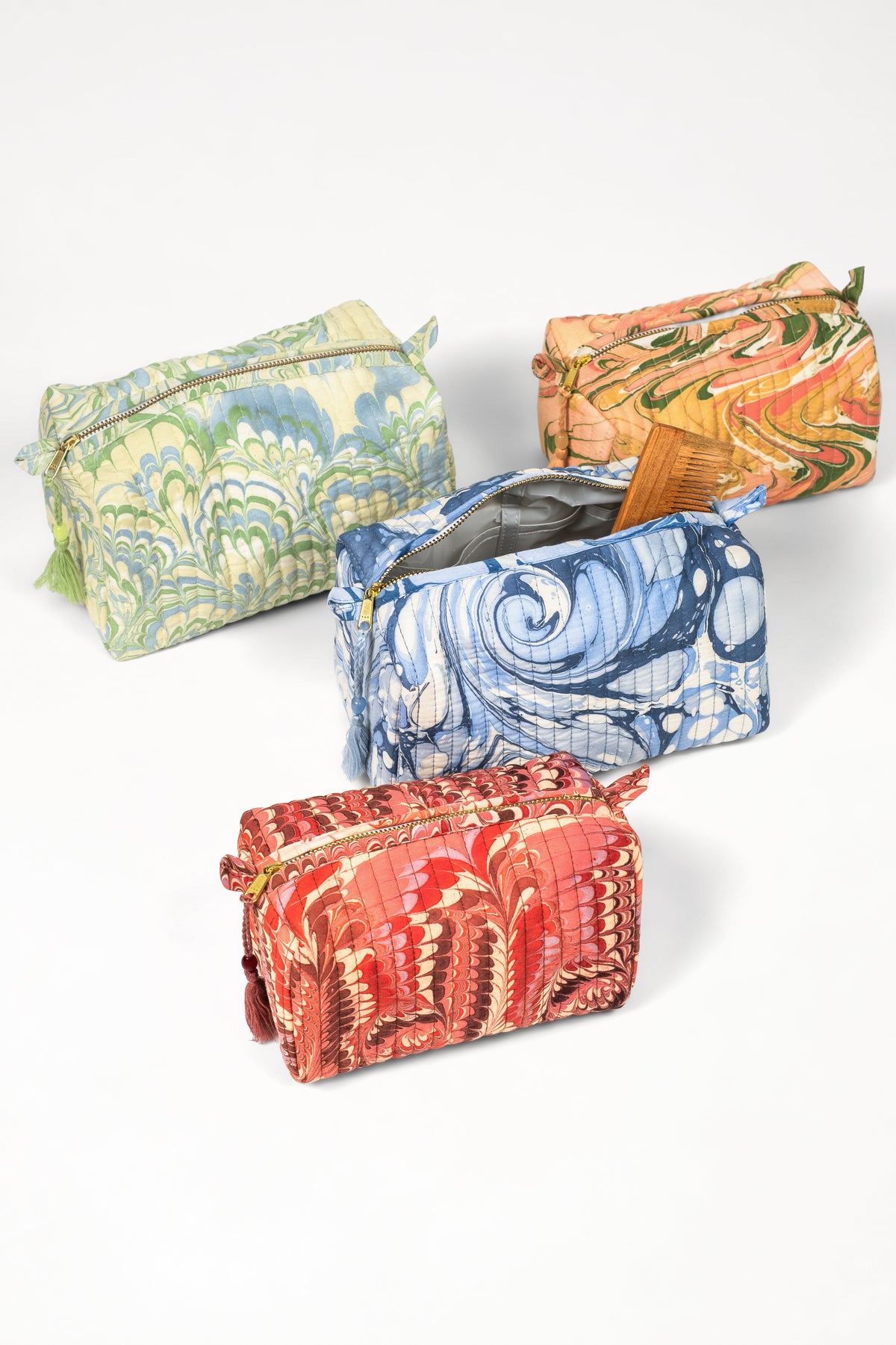 Florentine Pink Hand-Marbled Cosmetic Bag
