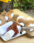 Set of Six Mahogany Wood Animal Napkin Rings - Jedando Handicrafts