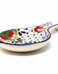 Handmade Pottery Dots & Flowers Spoon Rest - Encantada