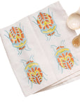 Hand Block Printed Cotton Napkin - Vernal Jewel Bug