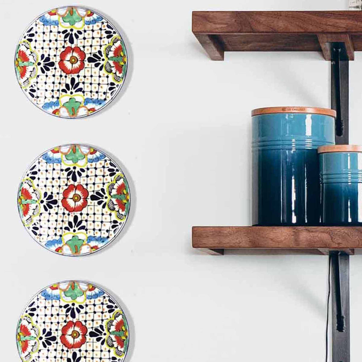 Dots &amp; Flowers Pottery Trivet &amp; Wall Hanging
