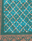 Leaf Grid Oversized Batik Cotton Bandana – 39"