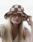 Crocheted Checkered Bucket Hat