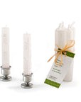 Set of shabbat candles with decorative packaging on a white background