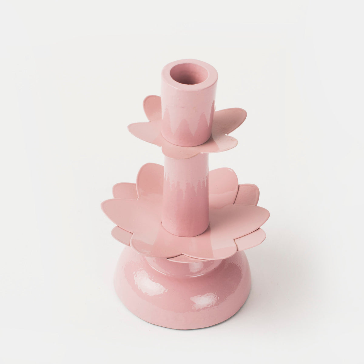 Lotus Bloom Tapered Aluminum Candleholder