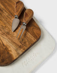 Marble and Acacia Wood Cutting Board - Set of 2