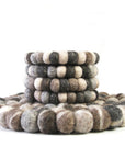 Gray Tie-Dye Felt Ball Trivet