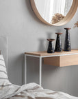 Moody Floral Mango Wood Pillar Candleholders – Set of 3