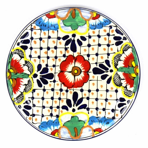 Dots &amp; Flowers Pottery Trivet &amp; Wall Hanging