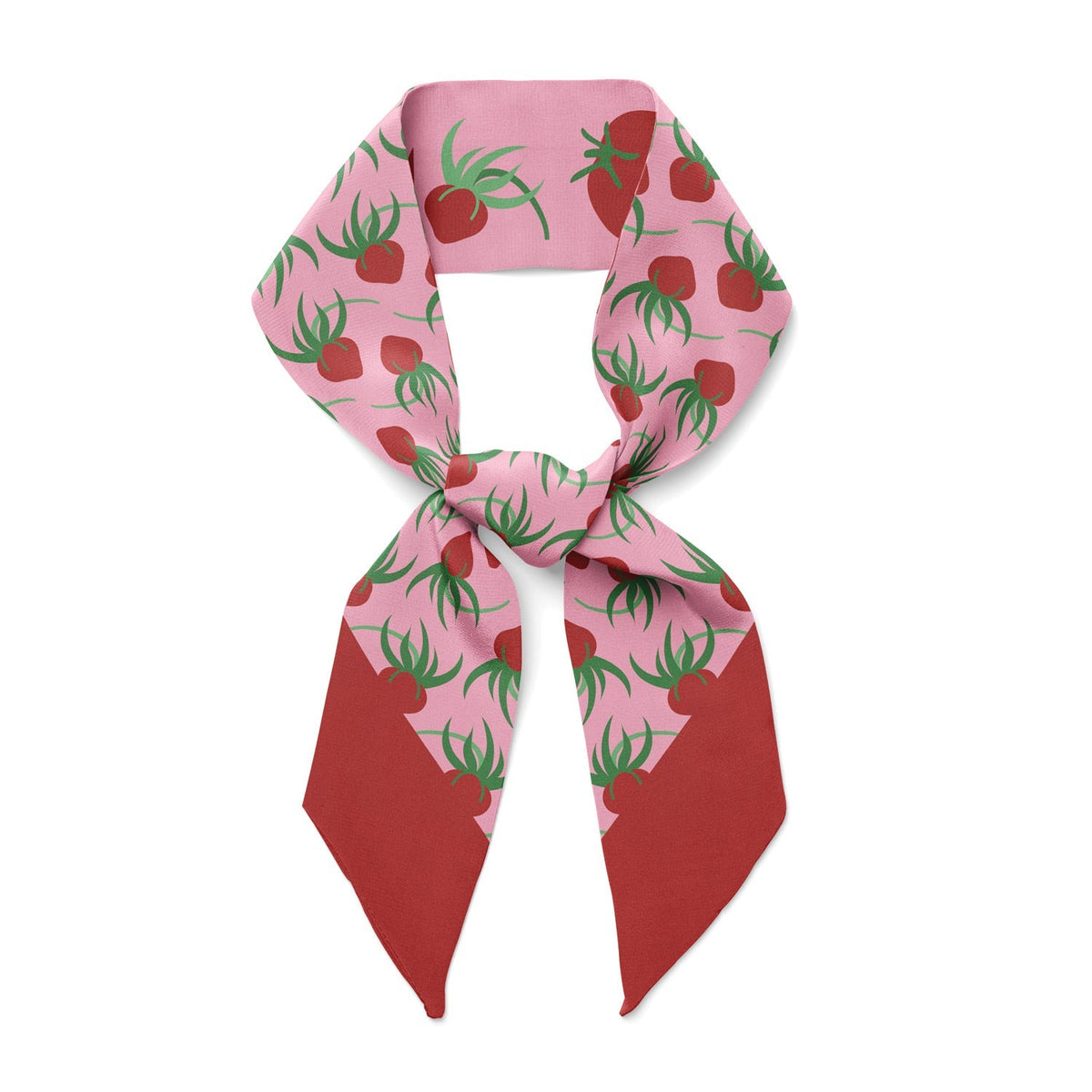 Tomatoes Silk Twilly Ribbon Scarf