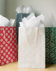 Tall Recycled Cotton Paper Holiday Gift Bag
