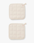 Oat White Cotton Pot Holders - Set of 2