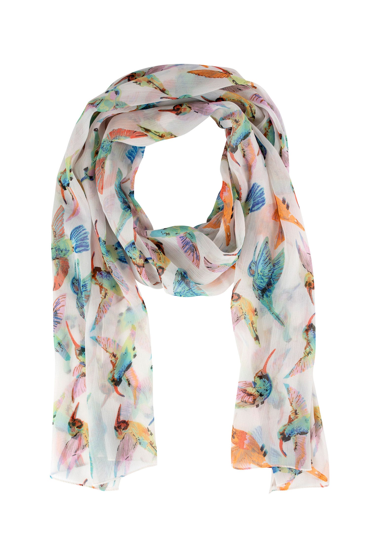 Colorful scarf with abstract pattern on a white background