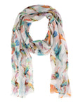 Colorful scarf with abstract pattern on a white background