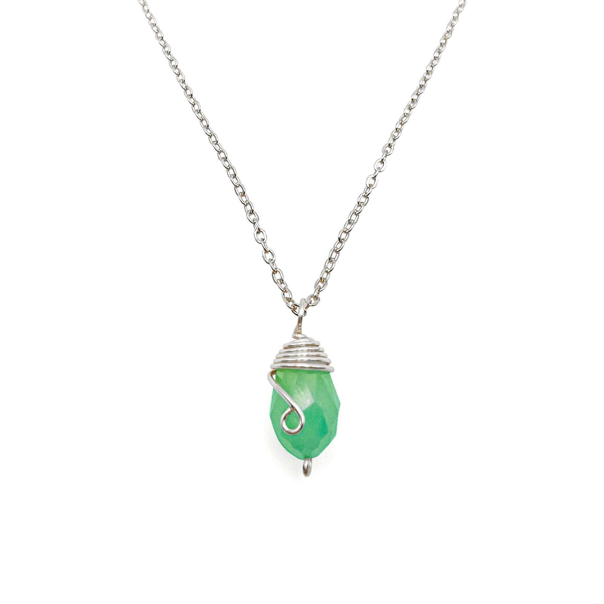 Silver Birthstone Necklace