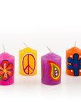 Hippie Painted Candles