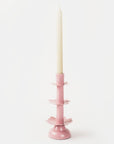 Lotus Bloom Tapered Pink Candleholders