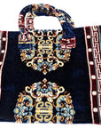 Navy Blue Rug Fabric Carpet Bag