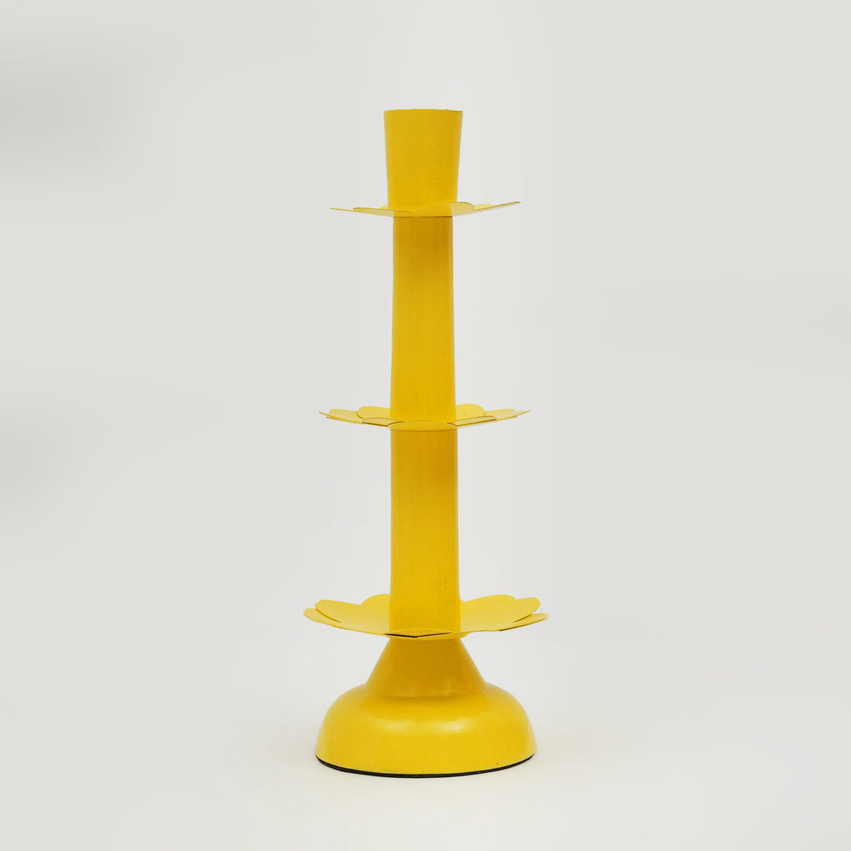 Lotus Bloom Tapered Aluminum Candleholder