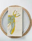 Hand Block Printed Cotton Napkin - Dawn Elephant Moth