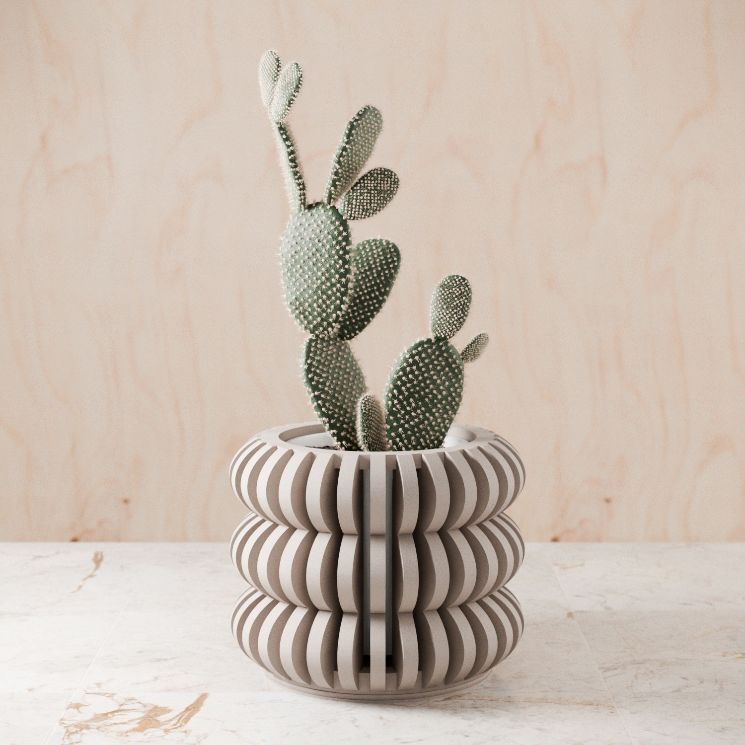 Planter with bubble design with dried plant inside