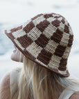 Crocheted Checkered Bucket Hat