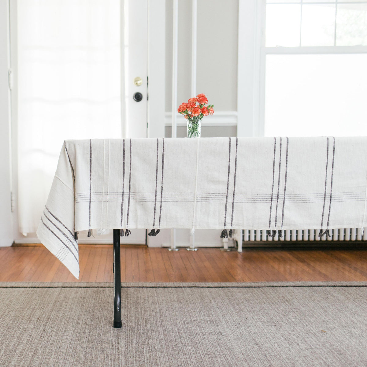 Ribbons Handwoven Cotton Tablecloth