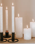 White on White Hand-Painted Candles
