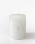 White on White Hand-Painted Candles