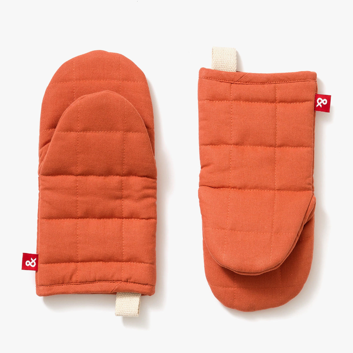 Paprika Red Cotton Oven Mitts - Set of 2