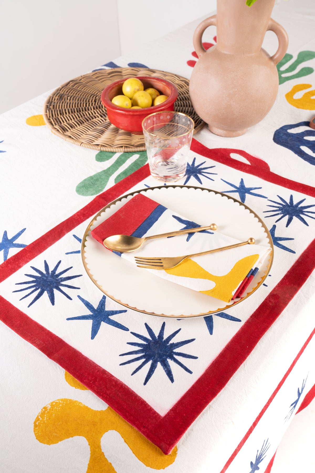 Celestial Matisse Blockprint Placemats – Set of 2