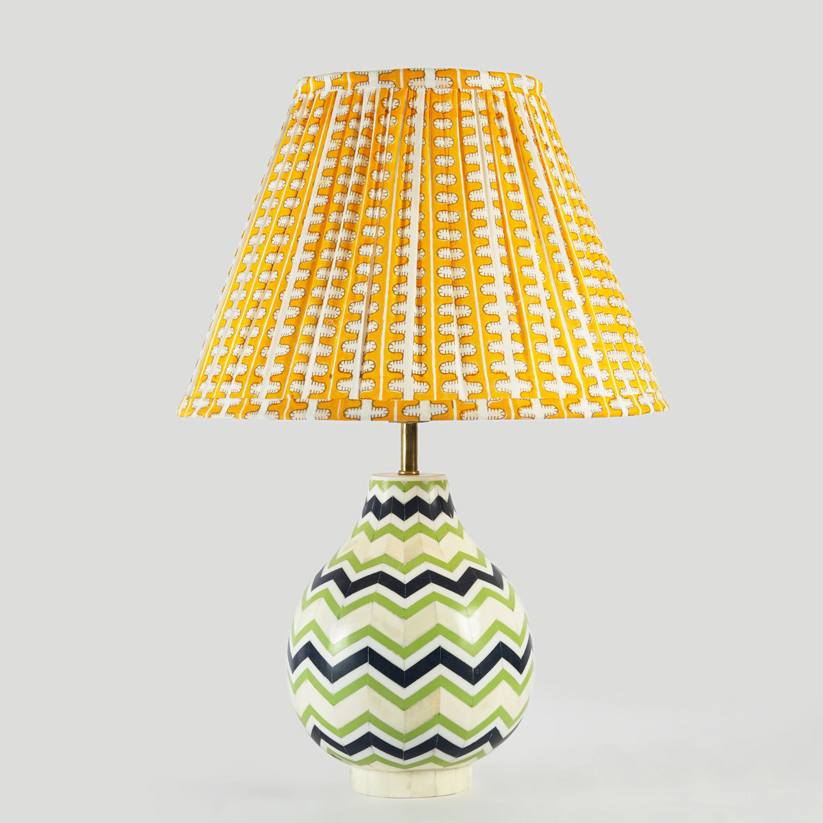 Meadow Striped Handblocked Lamp Shade