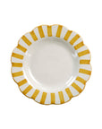 Yellow Stripe Ceramic Salad Plates - Set of 2
