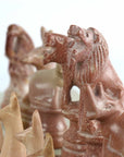 Hand Carved Soapstone Animal Chess Set - 15" Board - Smolart