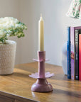 Lotus Bloom Tapered Pink Candleholders