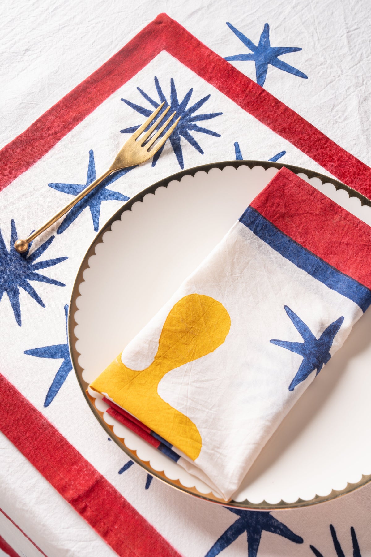 Celestial Matisse Blockprint Placemats – Set of 2