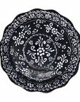 Encantada Handmade Pottery Serving Dish, Black & White