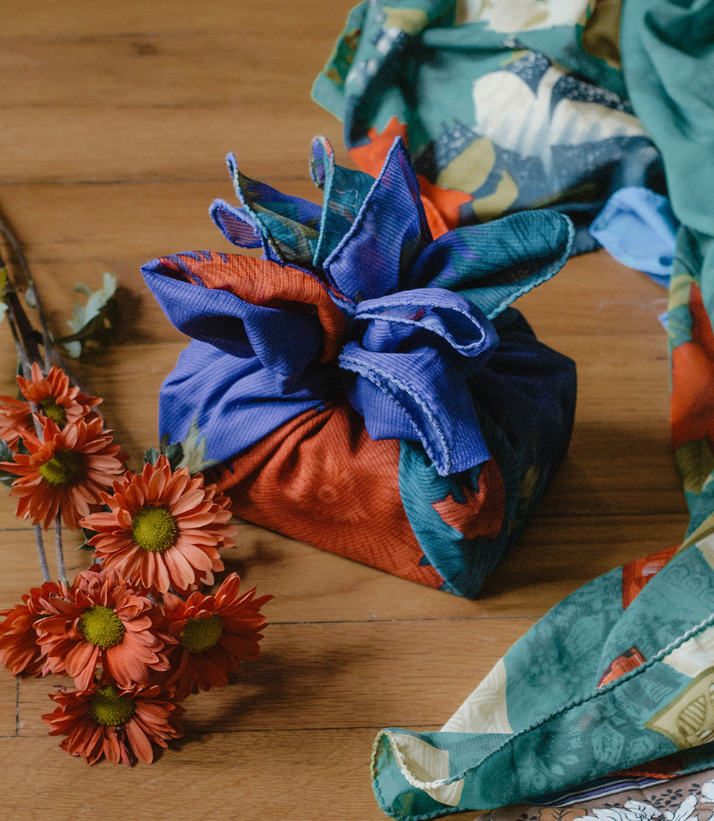 Upcycled Sari Gift Wrap &amp; Scarf