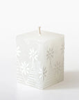 White on White Hand-Painted Candles