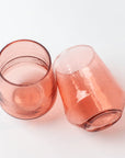 Handblown Hammered Blush Drinking Glass - Set of 4