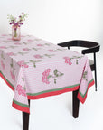 Pink Hydrangea Blockprint Tablecloth