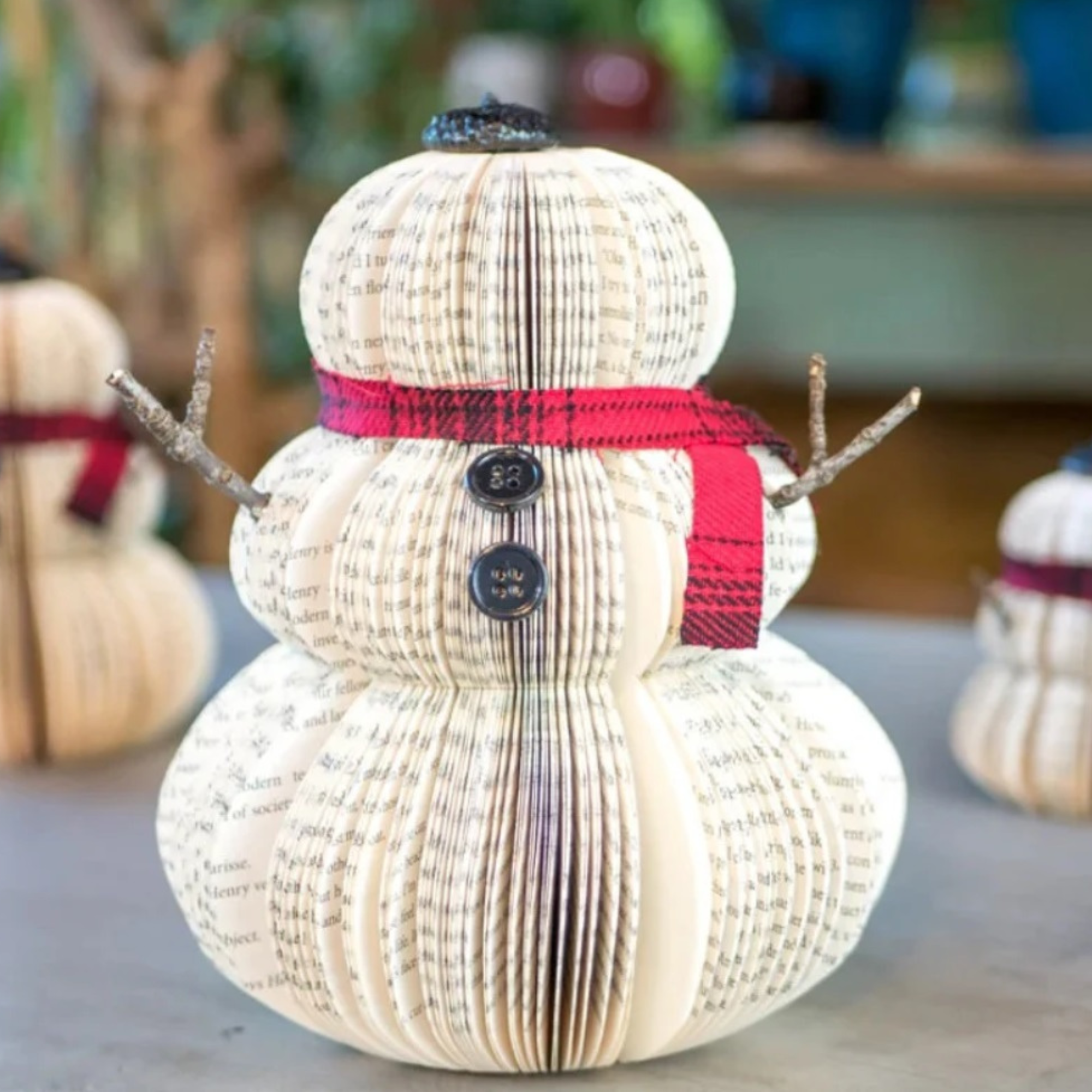 Large Book Snowman