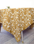 Hand Block Printed Tablecloth - Yan Mustard