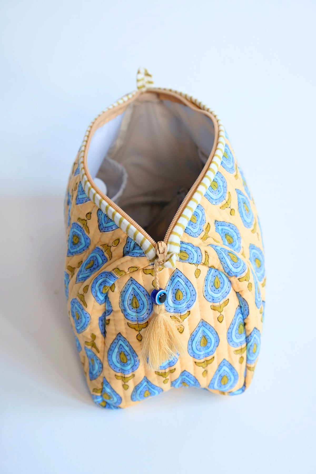 Evil Eye Block-Printed Toiletry Bag