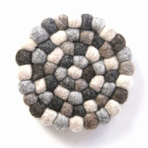 Mixed Gray Felt Ball Trivet