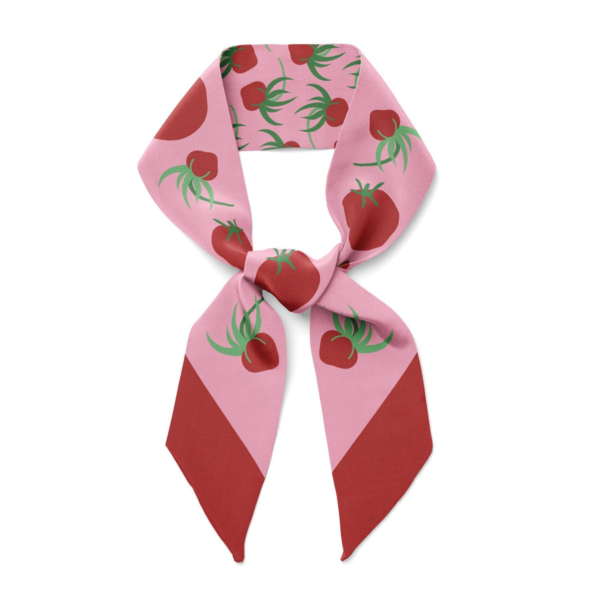 Tomatoes Silk Twilly Ribbon Scarf